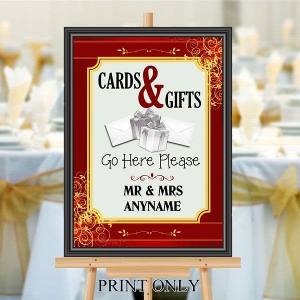 Personalised Wedding Cards & Gifts Sign Poster Banner - Print N189