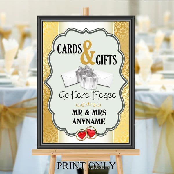Personalised Wedding Cards & Gifts Sign Poster Banner - Print N193