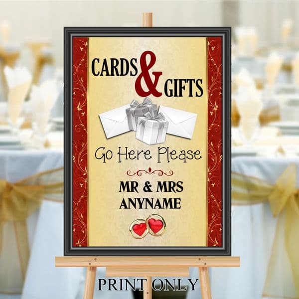 Personalised Wedding Cards & Gifts Sign Poster Banner - Print N205