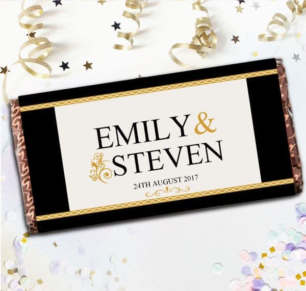 Personalised Wedding Day Chocolate Bar - Guest Table Favours Gift N65