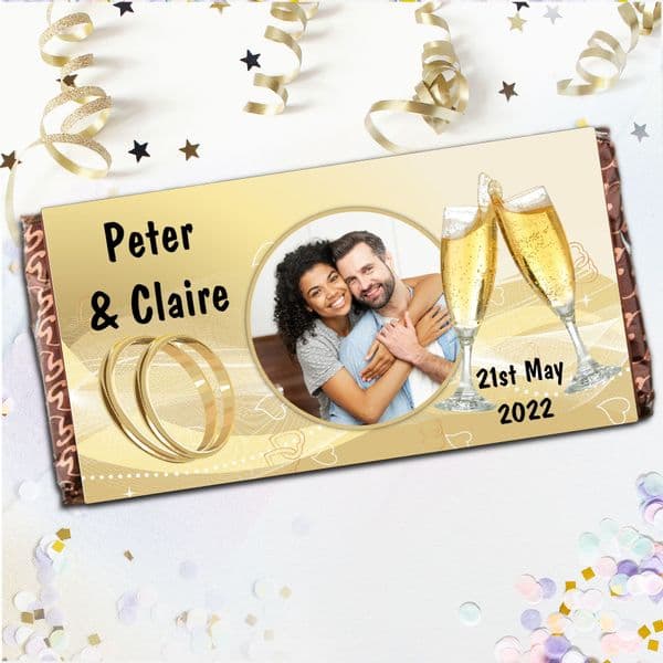 Personalised Wedding Day Chocolate Bar - Guests Table Favours Gift N15