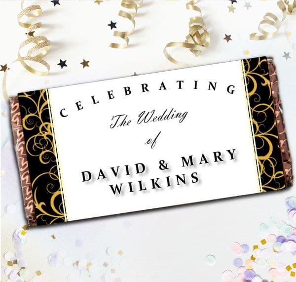 Personalised Wedding Day Milk Chocolate Bar Favour Gift N44