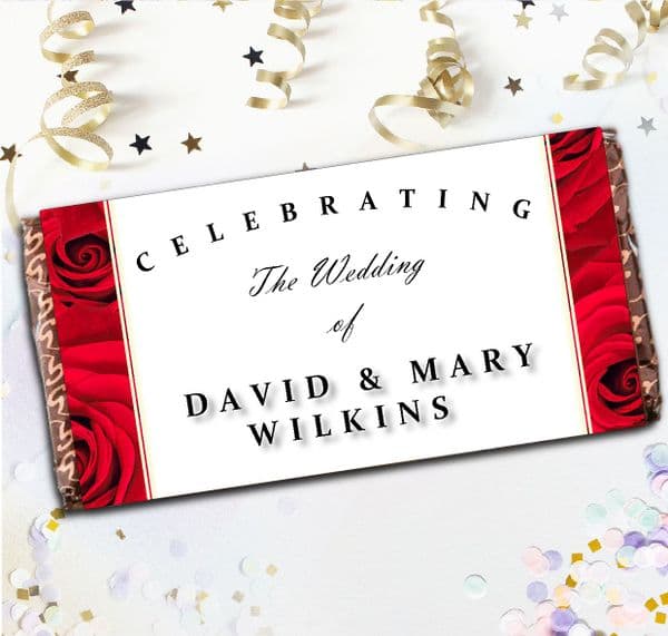 Personalised Wedding Day Milk Chocolate Bar Favour Gift N45