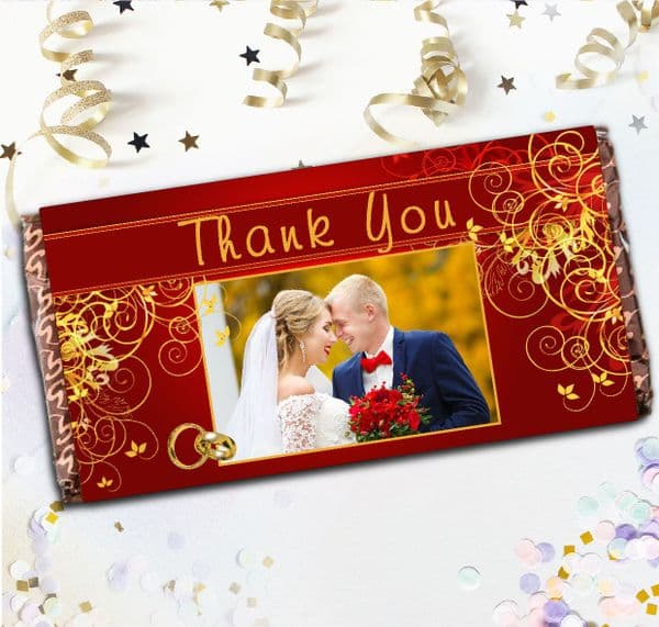 Personalised Wedding Day Thank you Chocolate Bar - Guests Table Favours Gift N16