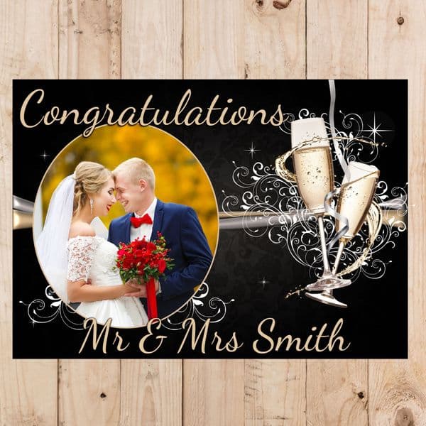 Personalised Wedding Engagement Congratulations Party PHOTO Banner Poster N47