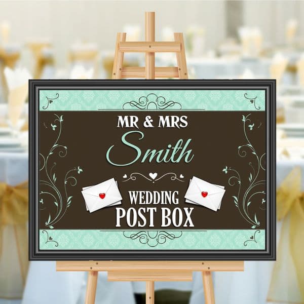 Personalised Wedding Money & Cards Post Box Sign Poster Banner - Print N177