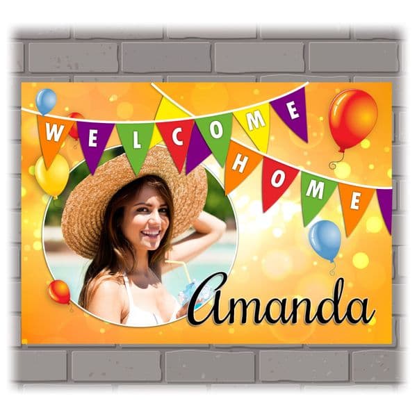 Personalised Welcome Home PHOTO Poster Banner N212