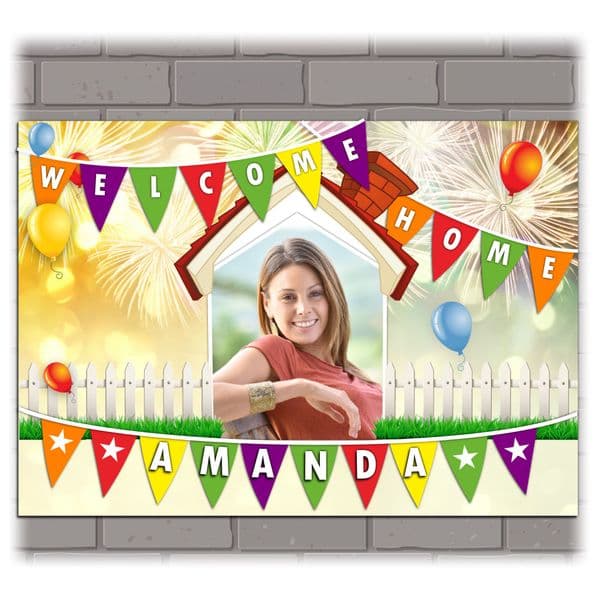 Personalised Welcome Home PHOTO Poster Banner N214