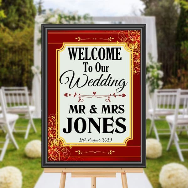 Personalised Welcome to our Wedding Sign Poster Banner - Print N172