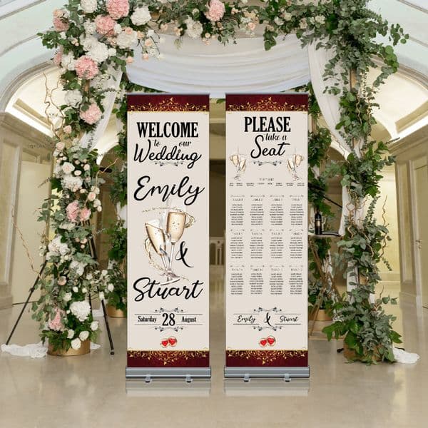 Wedding Roller Banner N12 - Welcome to our Wedding / Table Seating Plan
