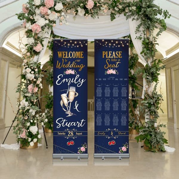 Wedding Roller Banner N13 - Welcome to our Wedding / Table Seating Plan