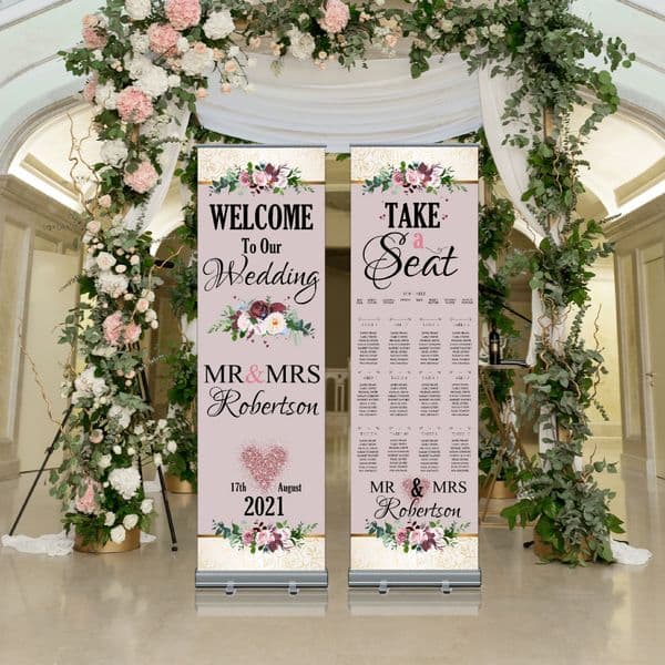 Wedding Roller Banner N4 - Welcome to our Wedding / Table Seating Plan