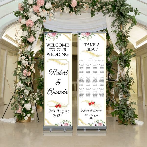 Wedding Roller Banner N5 - Welcome to our Wedding / Table Seating Plan