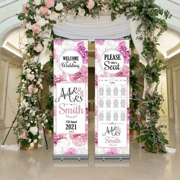 Wedding Roller Banner N8 - Welcome to our Wedding / Table Seating Plan