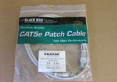 10 X Black Box 3ft 0.9M Cat5E Network Patch Lead Cable 100MHz RJ45 EVNSL25E-0003