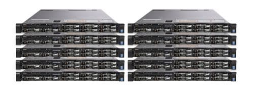 10x Dell PowerEdge R630 2x12C E5-2650v4 64GB Ram 2x 600GB+6x 1.2TB HDD 1U Server
