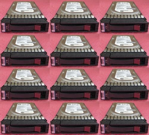 12 x HP 2TB 3.5" SAS 6G 7.2K 8.5ms Dual Port Hot-Plug HDD 508010-001 507616-B21