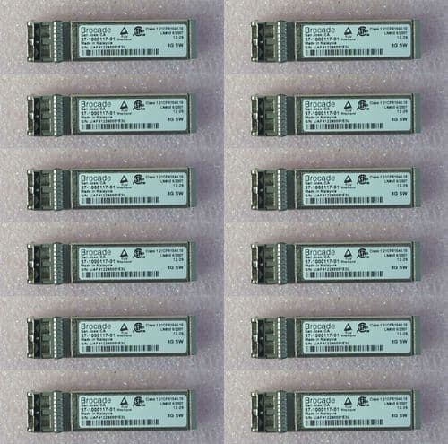 12x Brocade 8Gb 850nm 300m LC MMF SFP Transceiver 57-1000117-01 XBR-000163