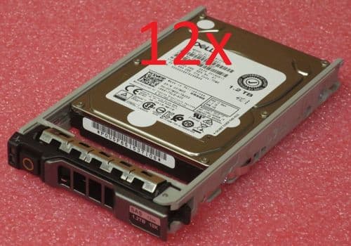 12x Dell Poweredge 1.2TB 10K SAS 12G 2.5" 12Gb/s HDD 01M0D In 12/13th Gen Caddy