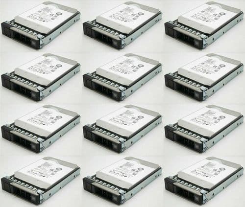12x New Dell 12TB 3.5" SATA 6G 7.2K Hard Drive HDD MG07ACA12TEY 753F0 +14G Caddy