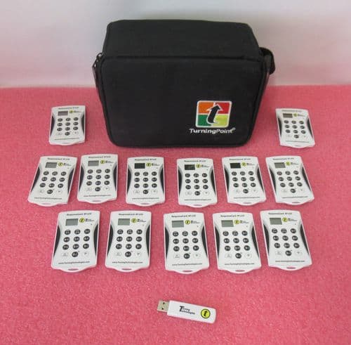 13 x Turning Technologies RCRF-03 Response Cards RF LCD Clickers With Dongle