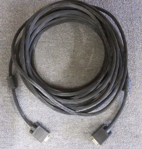 15 Pin VGA Male To 15 Pin VGA Male Black Extension Monitor Cable 14.5M