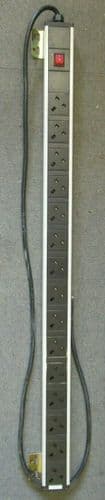 15 UK 13A sockets Vertical Power Distribution Unit PDU No Plug 1.7M Cable