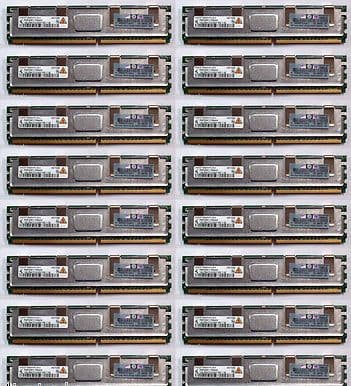 16 x HP Original 1Gb PC2-5300F DDR2 SDRAM DIMM ECC DL360 G6 DL380 G5 398706-051