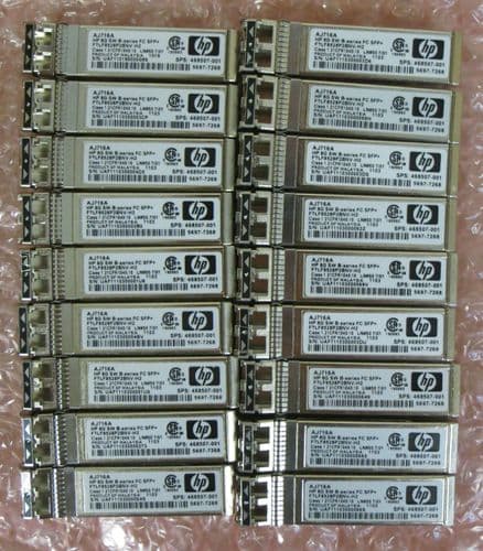 18x HP AJ716A 8Gb Shortwave Fibre Channel SFP+ Transceiver 8Gbps FC 468507-001