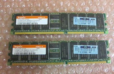 1GB RAM Memory Module 2 x 512MB PC2100R-25330 HYMD264G726D4M