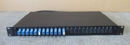 1U 19" 12 Loaded LC Duplex Multimode Adapter Rackmount Fibre Patch Panel Black