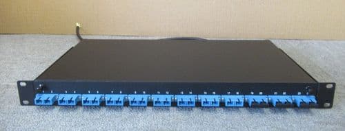 1U 19" 12 Loaded SC Duplex Multimode Adapter Rackmount Fibre Patch Panel Black