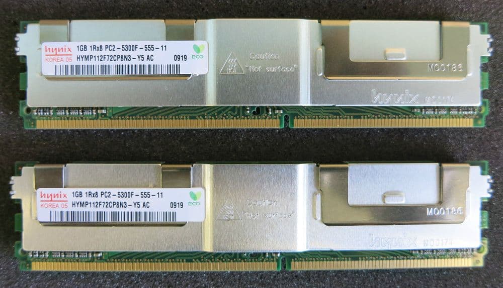 2 x 1GB (2GB) Hynix HYMP112F72CP8N3-Y5 AC Memory ECC PC2-5300F-555-11