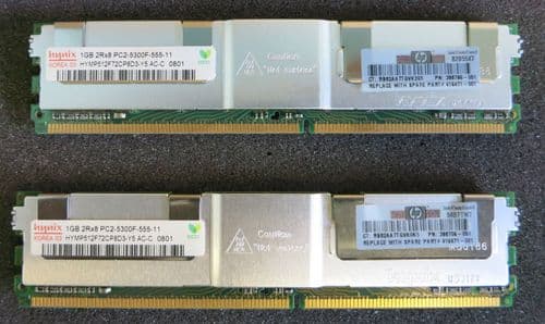 2 x 1GB (2GB) Hynix PC2-5300F-555-11 HYMP512F72CP8D3-Y5 AC-C Memory ECC
