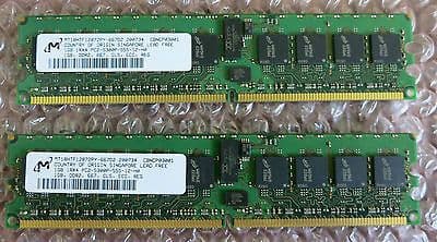 2 x 1GB (2GB) Micron MT18HTF12872PY-667D2 Memory ECC PC2-5300P-555-12-H0