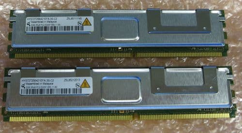 2 x 2GB (4GB) Qimonda HYS72T256421EFA-3S-C2 PC2-5300F 2Rx8 ECC 240 Pin Memory
