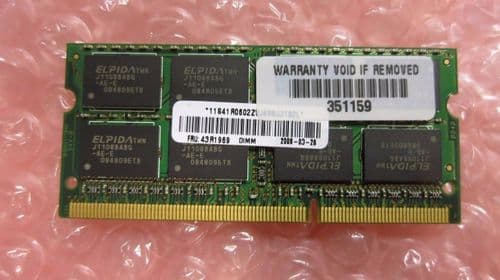2 x 2GB DDR3-1066 204 PIN S0-DIMM 43R1969-IN Ram Memory for Lenovo Laptops