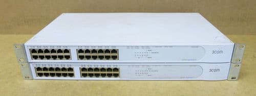 2 x 3Com 4400 24-Port SuperStack 3 Fast Ethernet Network Switch 3C17203