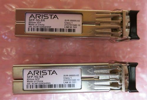 2 x Arista SFP-1G-SX 1000BASE-SX 850nm 550m SFP+ LC DOM Transceiver Module