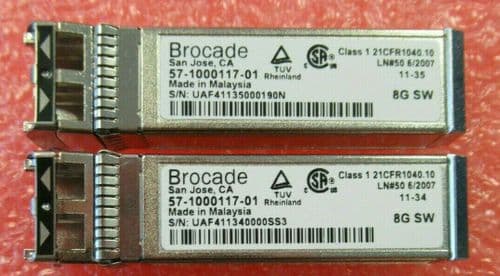 2 x Brocade 57-1000117-01 XBR-000163 SW Fibre Channel FC 8Gb/s SFP
