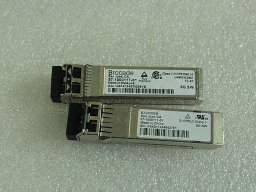 2 x Brocade XBR-000163 Tri-Rate 2G/4G/8G Fibre Channel 57-1000117-01 SW SFP+