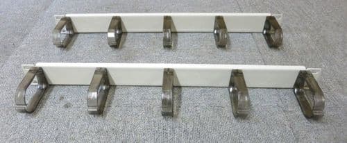 2 x Cabinet Cable Tidy Bar Vertical Black 5 Ring / Hoops 19" 1U Data Rack
