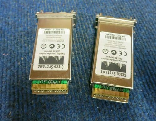2 x Cisco CVR-X2-SFP V01 TwinGig Gigabit Ethernet 1000Base-X Converter Module