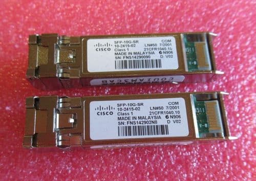 2 x Cisco SFP-10G-SR 10-2415-02 10Gbps Multi-mode 850nm SFP+ Transceiver Module