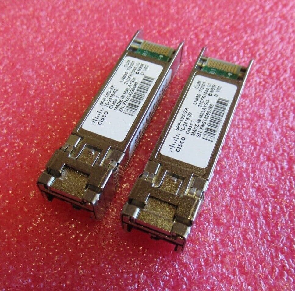 2 x Cisco SFP-10G-SR 10-2415-02 10Gbps Multi-mode 850nm SFP Transceiver ...