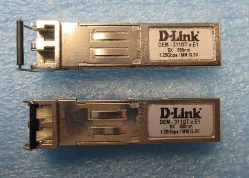 2 x D-Link DEM-311GT 1.25Gb/s SX 850nm LC 1000Base-SX SFP Module