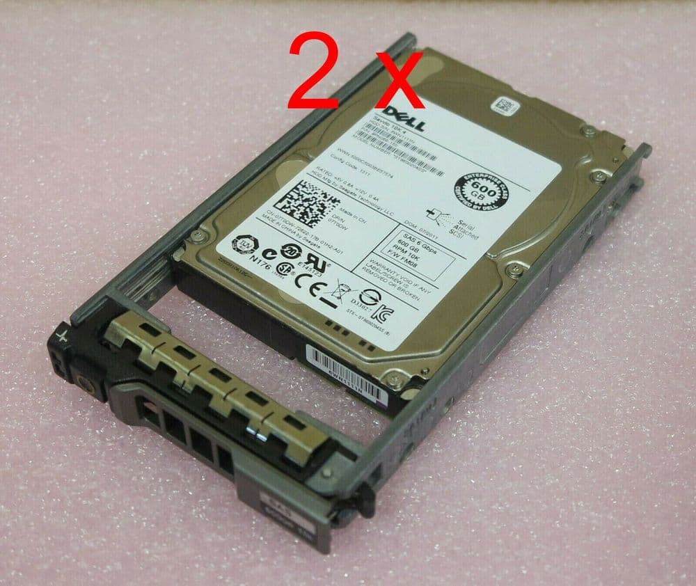 2 x Dell 7T0DW 600GB 2.5