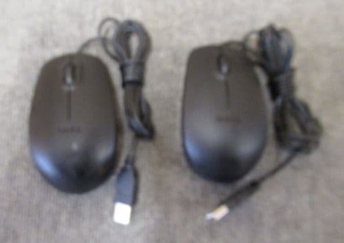 2 x Dell MS111-T KW2YH 0KW2YH Black USB Wired 3-Button Optical Mouse