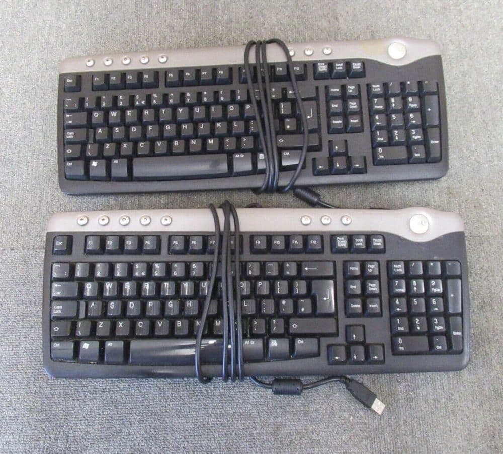 2 x Dell SK-8125 6W779 06W779 USB Wired Black UK QWERTY Standard Keyboard