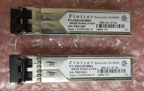 2 x FINISAR FTLF8524P2BNV 1000Base-SX Duplex 4Gb/s 850nm SFP Transceiver Module